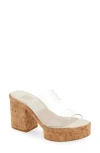 Dolce Vita Latoya Raffia Platform Sandal In Crystal
