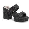 Dolce Vita Latoya Womens Woven Textured Platform Sandals In Black
