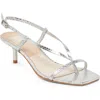 Dolce Vita Laury Strappy Sandal In Silver Embossed Leather