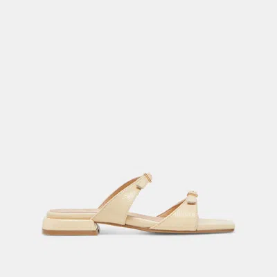Dolce Vita Lavern Sandals Light Yellow Crinkle Patent