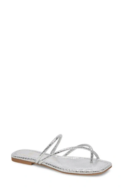 Dolce Vita Leanna Slide Sandal In Silver Embossed