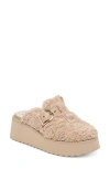 Dolce Vita Women's Lelani Plush Platform Clogs In Natural Plush