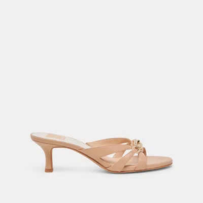 Dolce Vita Lerah Heels Cafe Embossed Leather In Nude
