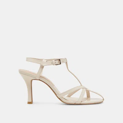 Dolce Vita Liane Heels Bone Crinkle Patent In Neutral