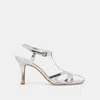Dolce Vita Liane Heels Silver Distressed Leather In Multi