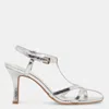 Dolce Vita Liane Heels Silver Distressed Leather In Multi