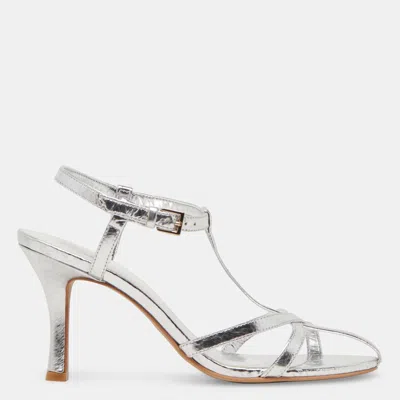 Dolce Vita Liane Heels Silver Distressed Leather In Multi