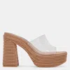 Dolce Vita Lchia Womens Solid Woven Platform Sandals In Transparent