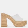 Dolce Vita Lchia Womens Solid Woven Platform Sandals In Transparent