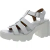 Dolce Vita Lindy Womens Strappy Buckle Platform Heels In White