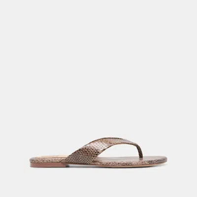 Dolce Vita Linnet Sandals In Snake Tan Embossed Leather Size 10 By  In Brown