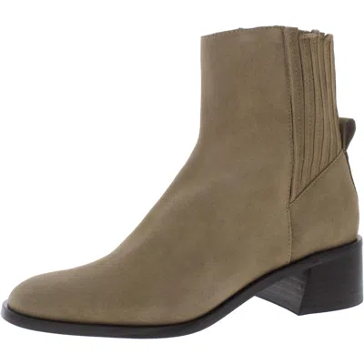 Dolce Vita Linny Womens Ribbed Block Heel Ankle Boots In Green