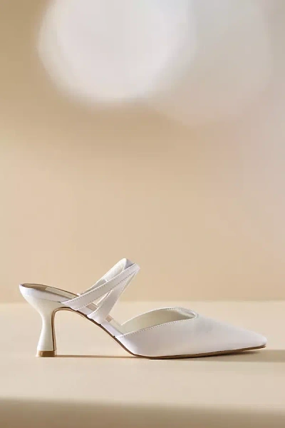 Dolce Vita Linore Pointed-toe Satin Heels In White