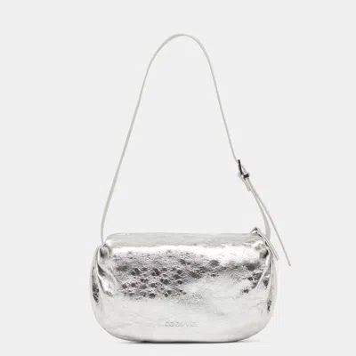 Dolce Vita Livi Shoulder Bag Silver Distressed Leather
