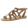 Dolce Vita Loken Womens Faux Leather Toe Loop Gladiator Sandals In Brown