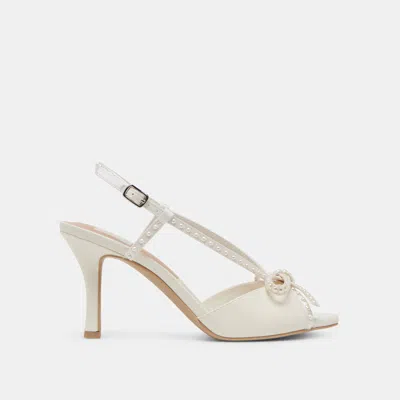 Dolce Vita Lonny Pearl Heels White Satin