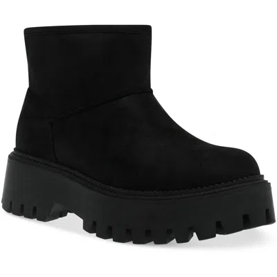 Dolce Vita Lonny Womens Faux Fur Faux Suede Ankle Boots In Black