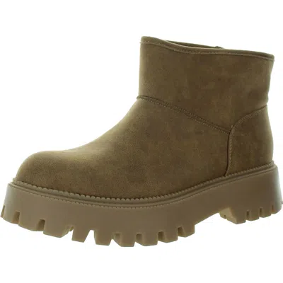 Dolce Vita Lonny Womens Faux Fur Faux Suede Ankle Boots In Multi