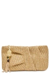 Dolce Vita Lorena Woven Raffia Clutch In Gold