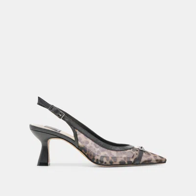 Dolce Vita Loraine Mesh Slingback Heels Leopard Mesh In Multi