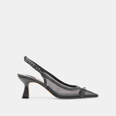 Dolce Vita Lorine Heels Onyx Mesh In Black