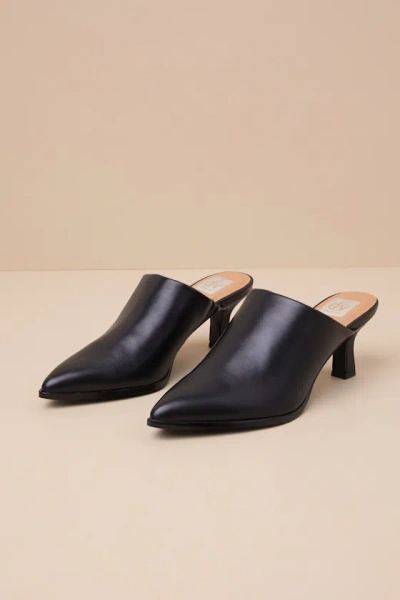 Dolce Vita Lovey Black Low Heel Mule Pumps