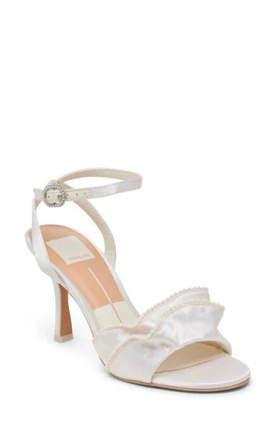 Dolce Vita Lunete Ankle Strap Sandal In Vanilla Satin