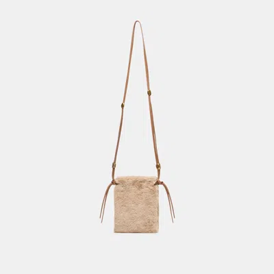 Dolce Vita Lyrik Crossbody Bag In Mid Brown Faux Fur By