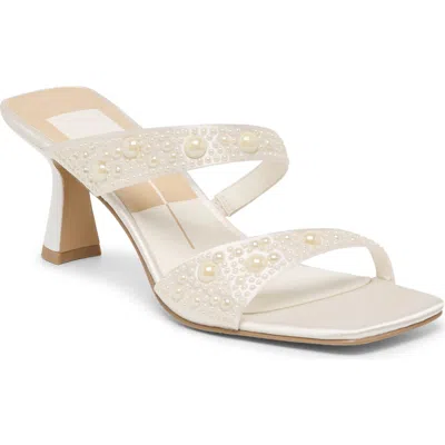 Dolce Vita Mahala Embellished Slide Sandal In Neutral