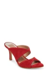 Dolce Vita Mandel Double Strap Sandal In Crimson Suede