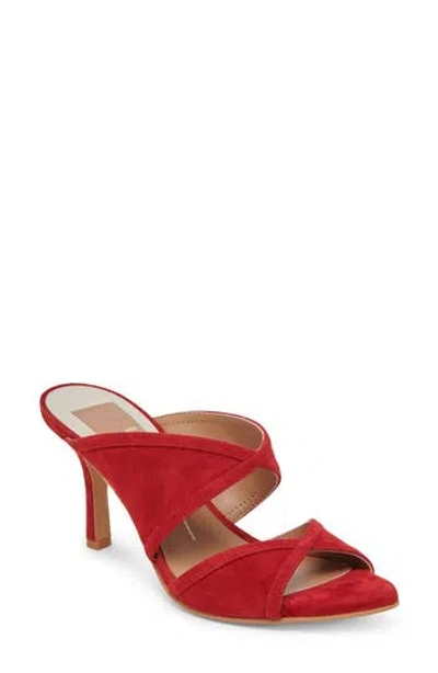 Dolce Vita Mandel Double Strap Sandal In Crimson Suede