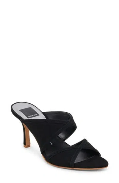 Dolce Vita Mandel Double Strap Sandal In Onyx Suede