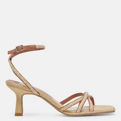 Dolce Vita Manji Braid Heels Brown Natural Jute In Beige