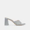 Dolce Vita Margoe Heels Light Blue Woven Satin In Silver