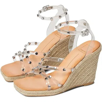 Dolce Vita Marika Sandals Crystal Studded Ankle Srap Wedge Heel Zap790 In Neutral