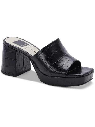 Dolce Vita Marsha Womens Open Toe Slip On Mule Sandals In Black