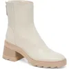 Dolce Vita Caster Womens Ankle Round Toe Chelsea Boots In Ivory Leather