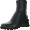 Dolce Vita Martey H2o Women 7.5 Black Leather Lug Sole Block Heel Bootie Rhs4200 In Black