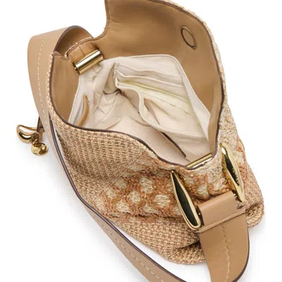 Dolce Vita Matilda Patchwork Raffia Shoulder Bag In Natural