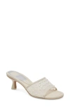 Dolce Vita Meeza Pearl Womens Embellished Man Made Kitten Heels In Ivory Mesh