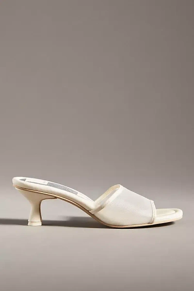 Dolce Vita Meeza Mesh Kitten-heel Mules In White