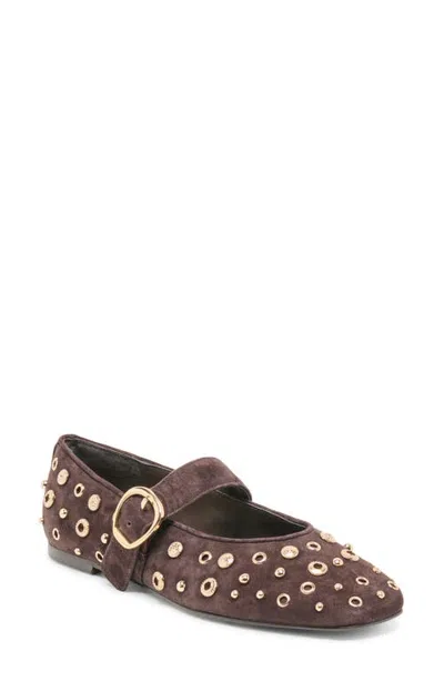 Dolce Vita Mella Stud Leather Mary Jane Flat In Brown
