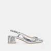 Dolce Vita Melli Heels Silver Distressed Leather In Silver