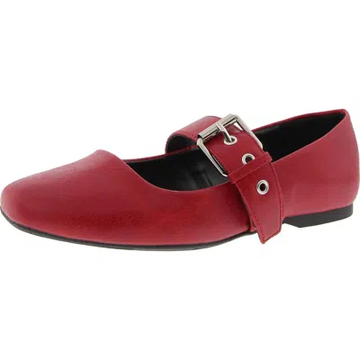 Dolce Vita Mellie Womens Cushioned Footbed Round Toe Flat Shoes In Red