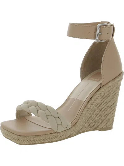 Dolce Vita Melvin Womens Braided Faux Leather Ankle Strap In Beige
