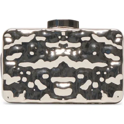 Dolce Vita Metal Frame Clutch In Silver