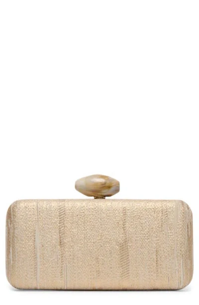 Dolce Vita Metallic Frame Clutch In Neutral