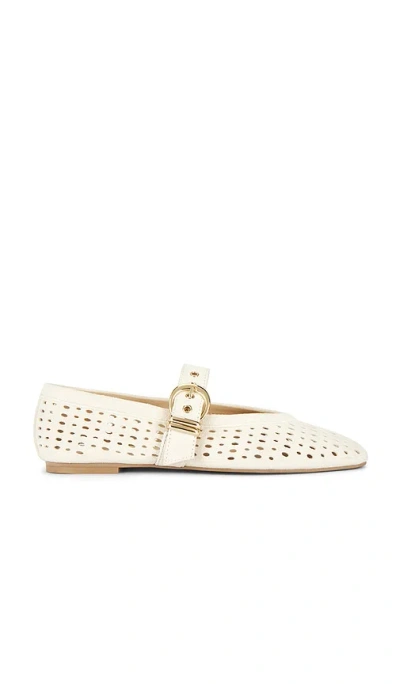 Dolce Vita Mikel Ballet Flats Creme Perforated Suede In Animal Print