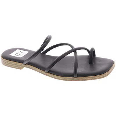 Dolce Vita Milany Womens Faux Leather Slip-on Strappy Sandals In Black