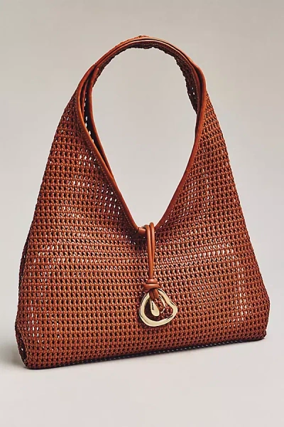 Dolce Vita Missie Raffia Mesh Tote In Brown